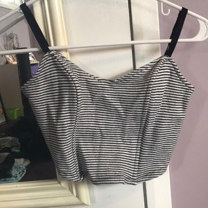 Black and white stripe crop top